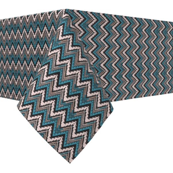 Rectangular Tablecloth, 100% Cotton, 60x120 , Patterned Chevron