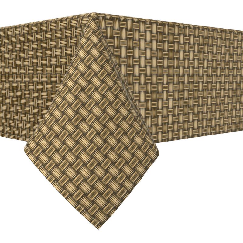 Rectangular Tablecloth, 100% Polyester, 60x84 , Wicker Wood Carving