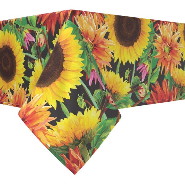 Rectangular Tablecloth, 100% Polyester, 60x120 , Sunflower Garden