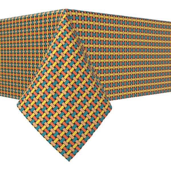 Rectangular Tablecloth, 100% Polyester, 60x120 , Colorful Geometric Lattice