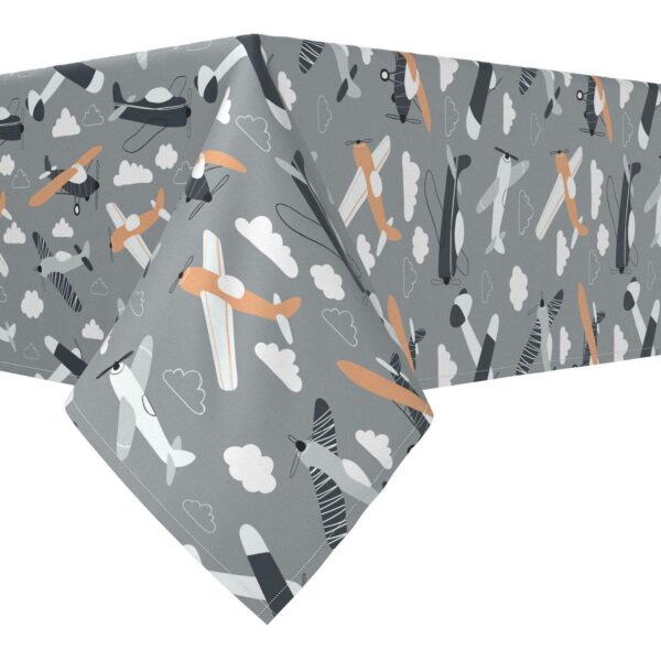 Rectangular Tablecloth, 100% Polyester, 60x120 , Retro Planes in the Sky