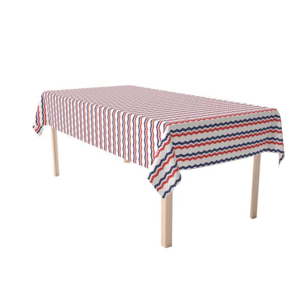 Rectangular Tablecloth, 100% Polyester, 60x104 , Patriotic Chevron