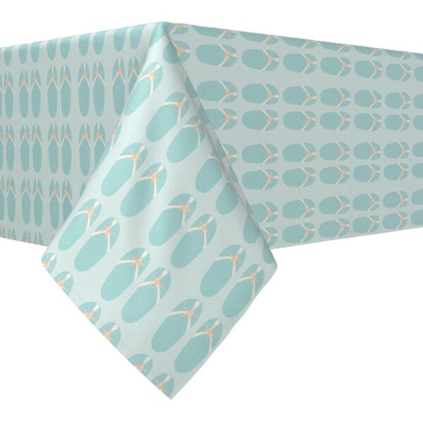 Rectangular Tablecloth, 100% Cotton, 52x104 , Starfish Flip Flops