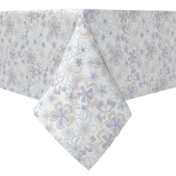 Rectangular Tablecloth, 100% Cotton, Retro Fashion Floral