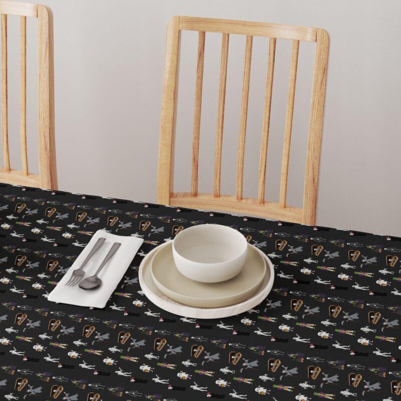 Rectangular Tablecloth, 100% Polyester, 60x104 , Halloween Usual Characters - Image 4