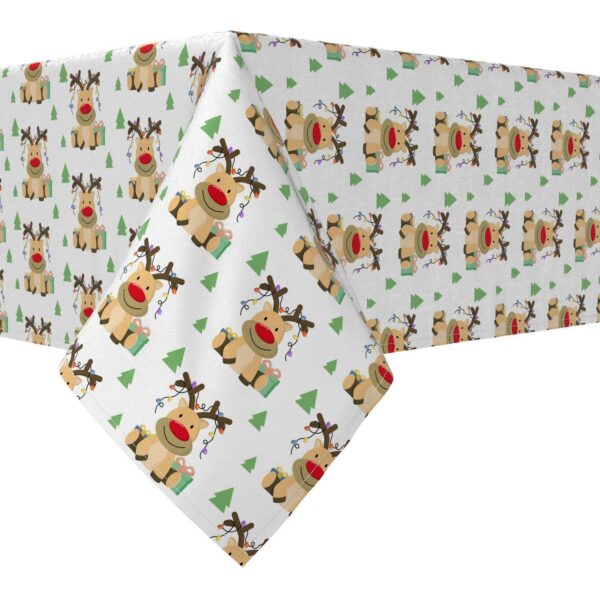 Rectangular Tablecloth, 100% Cotton, 60x120 , Cartoon Christmas Deer