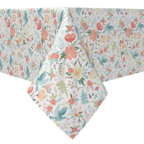 Rectangular Tablecloth, 100% Cotton, Summer Style Floral