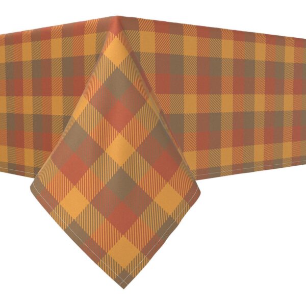 Rectangular Tablecloth, 100% Cotton, 52x84 , Vintage Fall Tartan Plaid