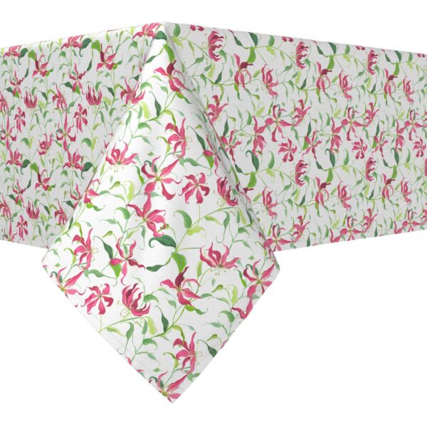 Rectangular Tablecloth, 100% Polyester, 60x120 , Tropical Fire Lily