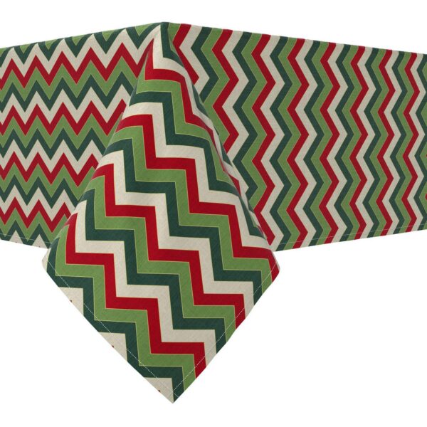 Rectangular Tablecloth, 100% Cotton, 52x84 , Holiday Chevron