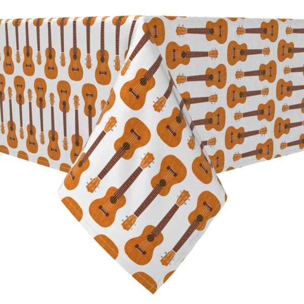 Rectangular Tablecloth, 100% Cotton, Ukulele Illustration