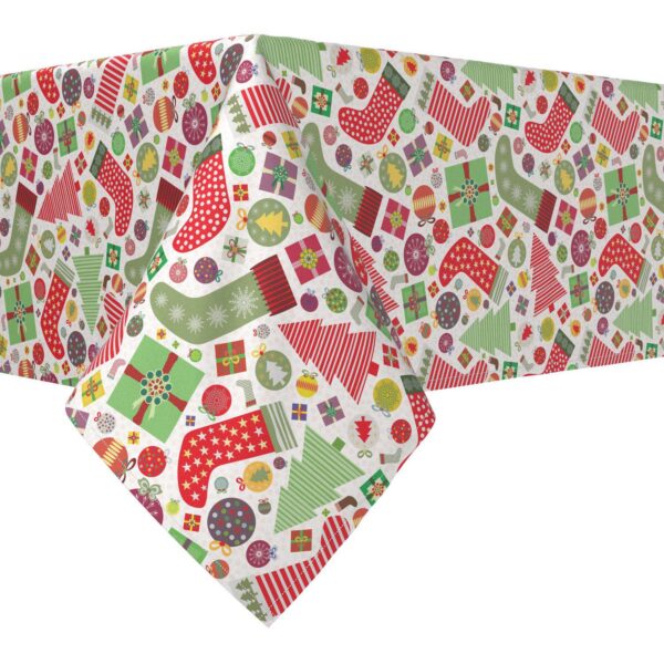 Rectangular Tablecloth, 100% Polyester, 60x84 , Fun Stockings and Essentials