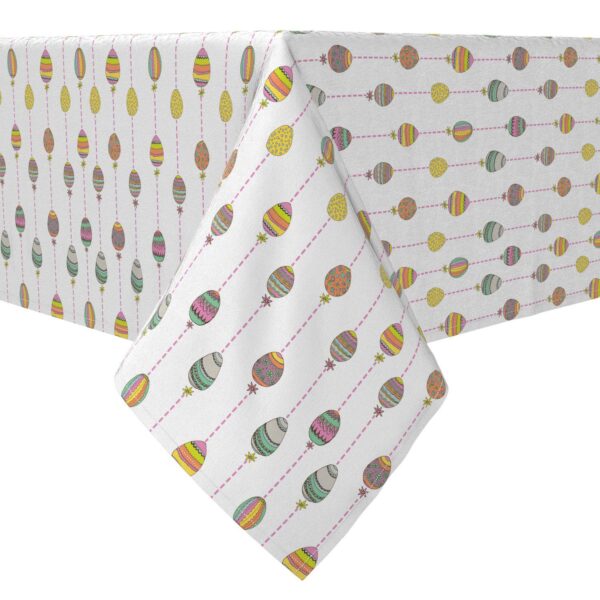 Rectangular Tablecloth, 100% Cotton, Easter Egg Stripe