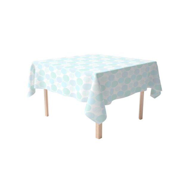 Rectangular Tablecloth, 100% Polyester, 60x120 , Blue Polka Dot Scribble