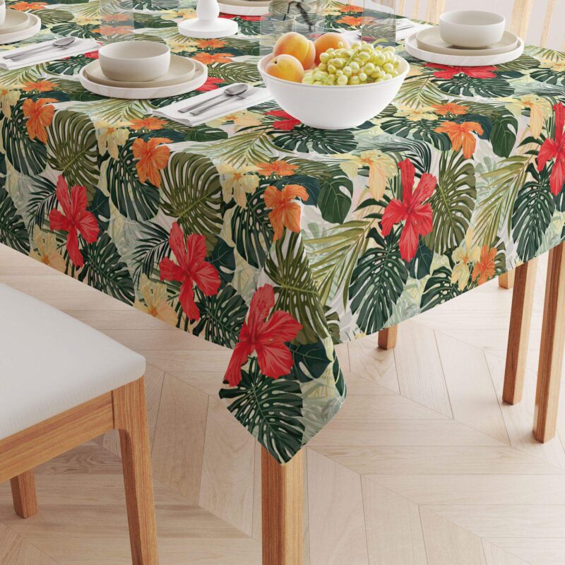 Rectangular Tablecloth, 100% Polyester, 60x104 , Hibiscus Garden - Image 2