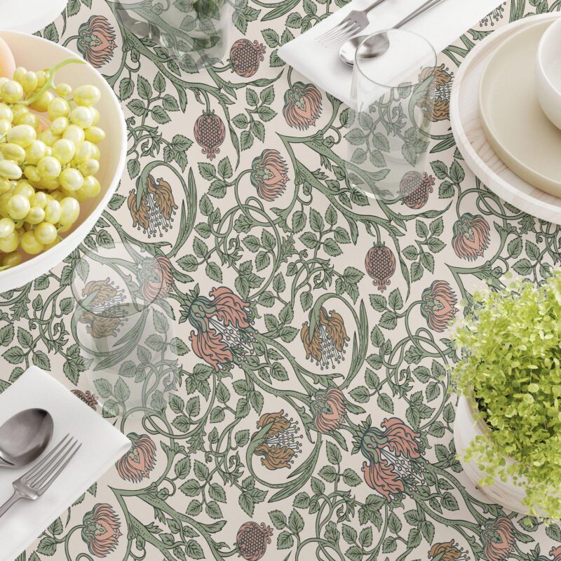 Rectangular Tablecloth, 100% Cotton, 60x104 , Floral 63 - Image 3