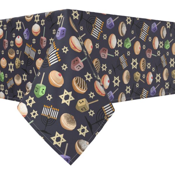 Rectangular Tablecloth, 100% Polyester, 60x120 , Dreidel Delightfulness