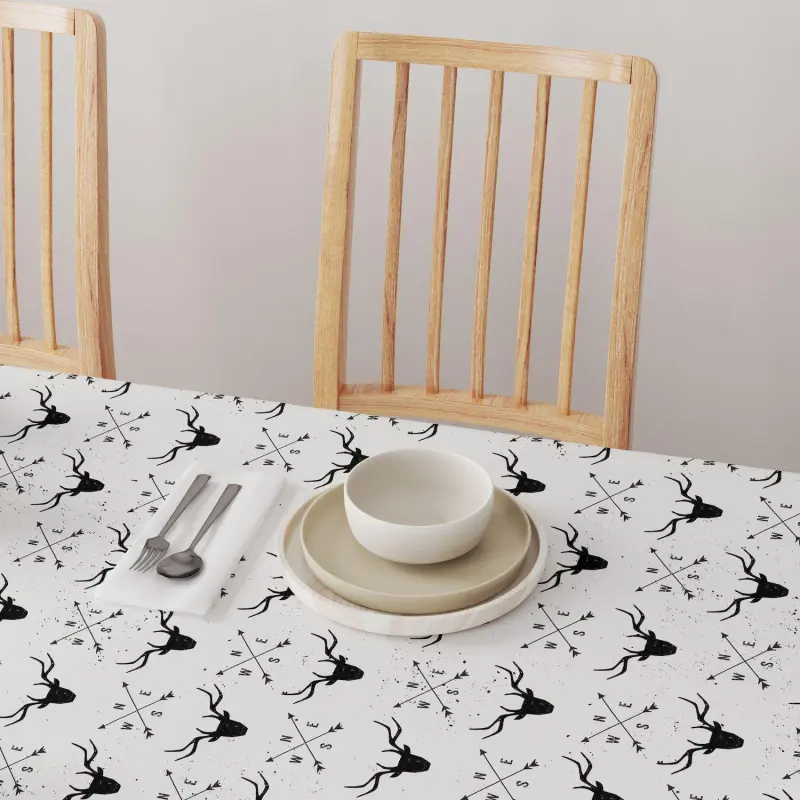 Rectangular Tablecloth, 100% Cotton, 60x120 , Deer and Arrows - Image 4