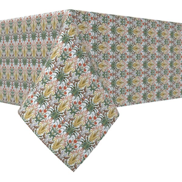 Rectangular Tablecloth, 100% Cotton, 52x104 , Floral 109