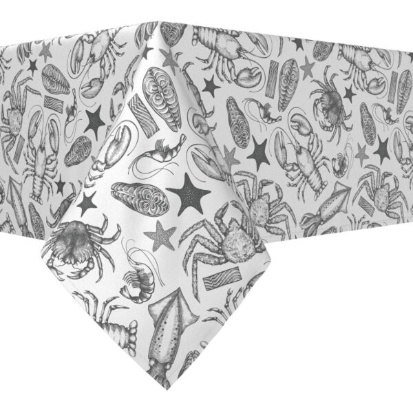 Rectangular Tablecloth, 100% Polyester, 60x120 , Seafood Sketch