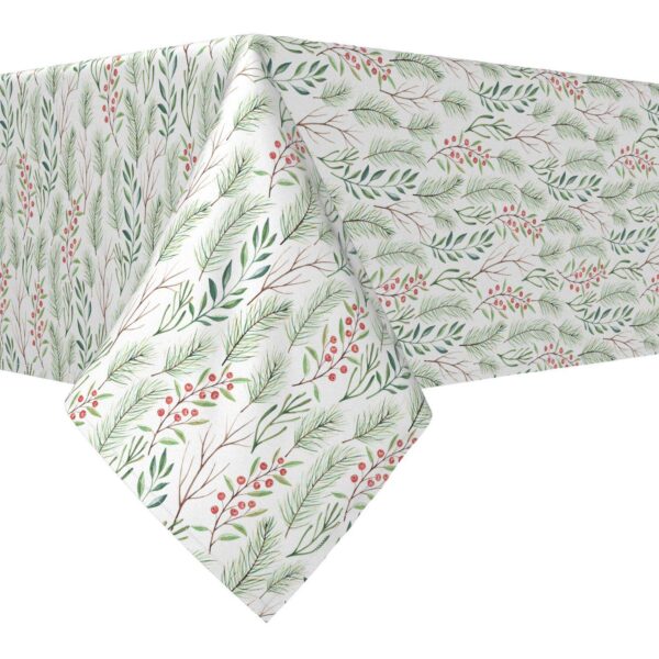 Rectangular Tablecloth, 100% Cotton, 60x104 , Merry Berries and Branches