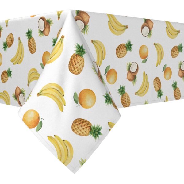 Rectangular Tablecloth, 100% Polyester, 60x120 , Bananas, Pineapples and Oranges