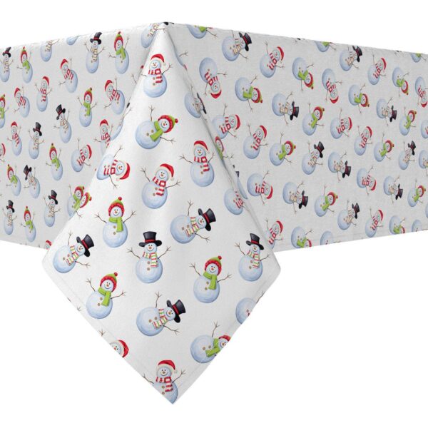 Rectangular Tablecloth, 100% Cotton, 52x84 , Winter Time Snowmen