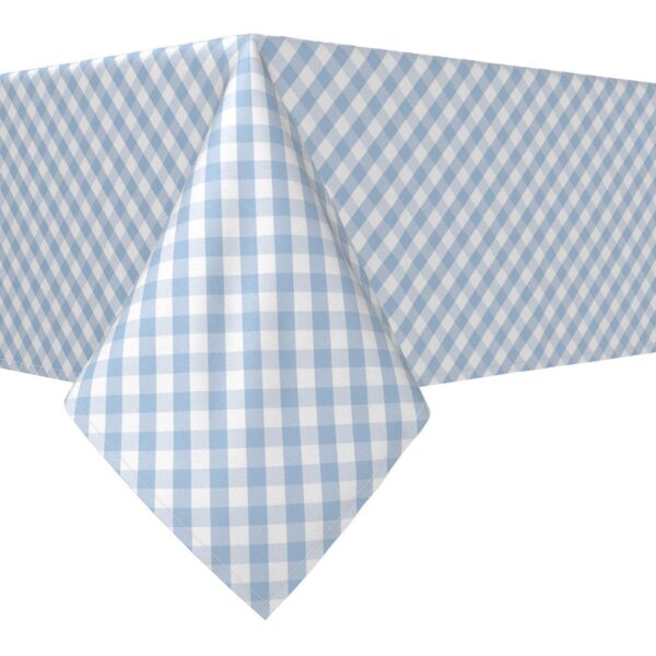 Rectangular Tablecloth, 100% Cotton, 60x84 , Pastel Blue Cross Weave Gingham