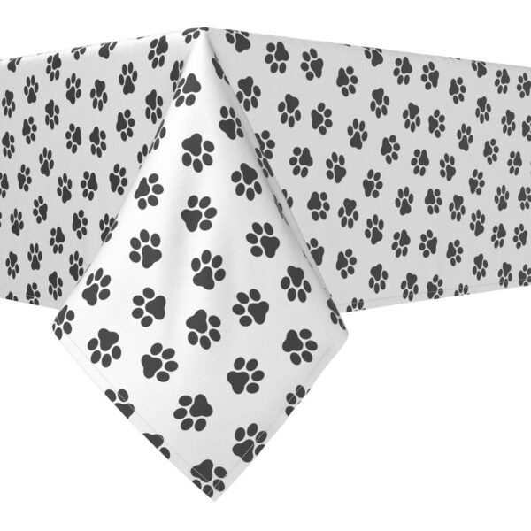 Rectangular Tablecloth, 100% Cotton, 52x120 , Paw Prints