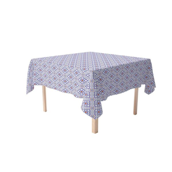 Rectangular Tablecloth, 100% Cotton, 60x84 , Ceramic Tile Pattern