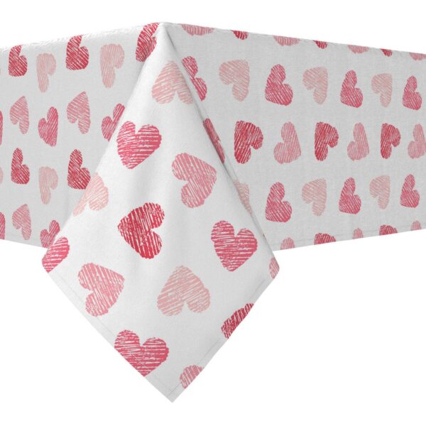 Rectangular Tablecloth, 100% Cotton, 60x120 , Valentine's Shaded Hearts