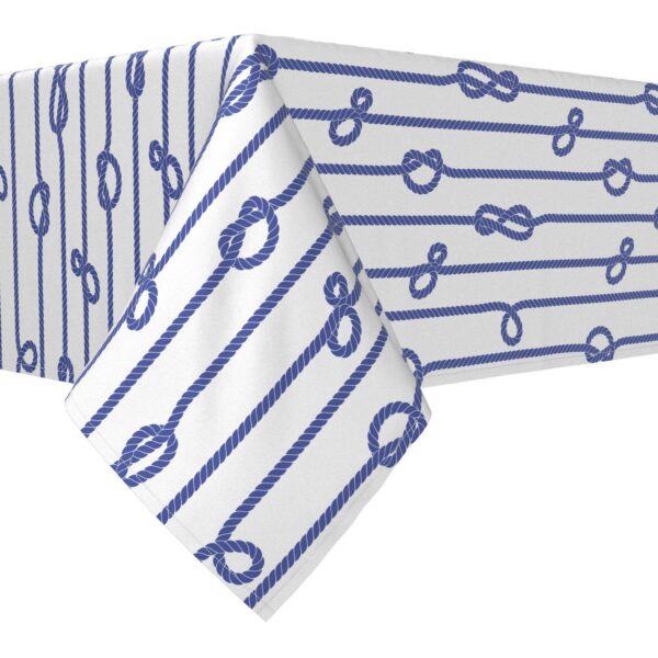 Rectangular Tablecloth, 100% Cotton, 52x84 , Vertical Rope Knot Stripe