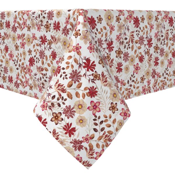 Rectangular Tablecloth, 100% Cotton, 60x84 , Burgundy Fall Floral