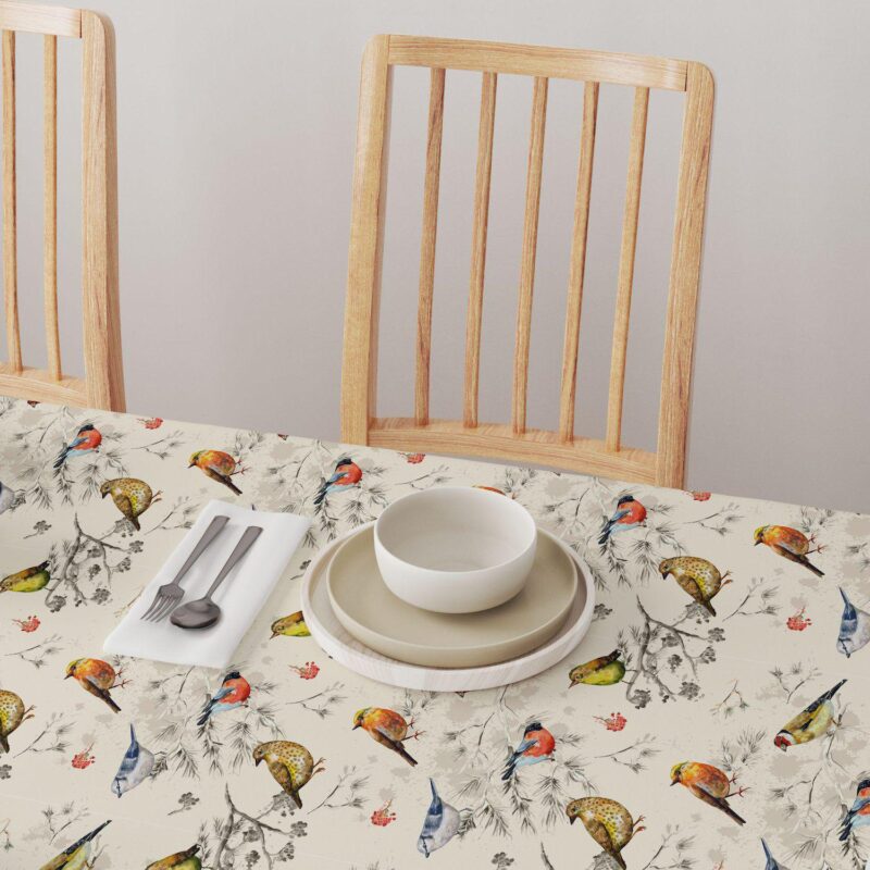 Rectangular Tablecloth, 100% Cotton, 60x84 , Bird Watch - Image 4