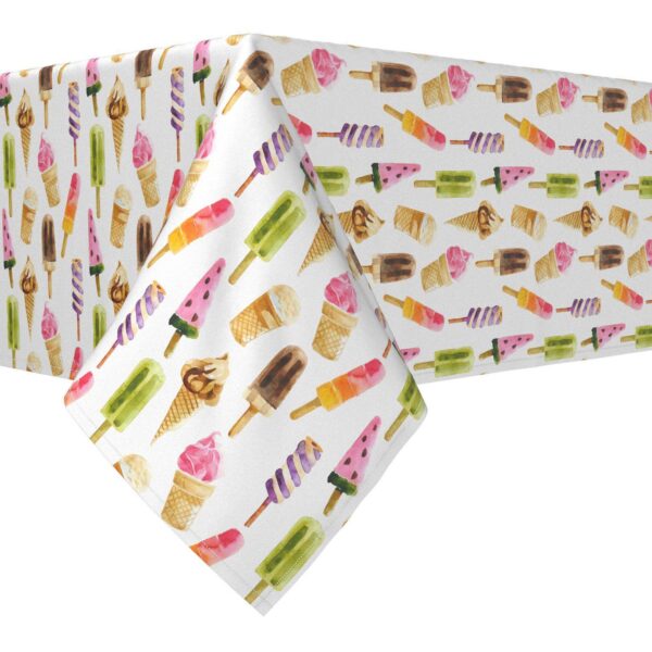 Rectangular Tablecloth, 100% Polyester, 60x84 , Summer Ice Cream