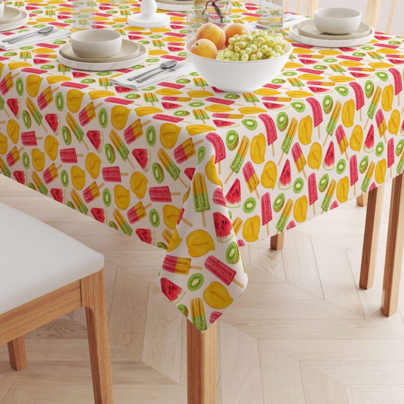 Rectangular Tablecloth, 100% Cotton, 60x104 , Summer Fruit Pops - Image 2