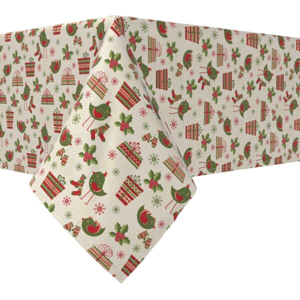 Rectangular Tablecloth, 100% Cotton, 60x120 , Christmas Celebration