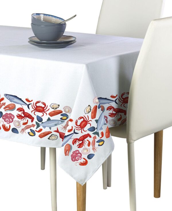 Rectangular Tablecloth, 100% Polyester, 60x120 , Fresh Seafood Garland