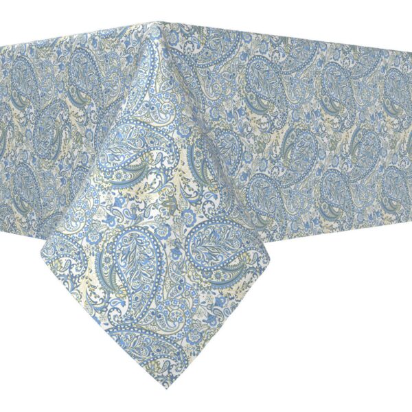 Rectangular Tablecloth, 100% Cotton, 60x120 , Blue Paisley