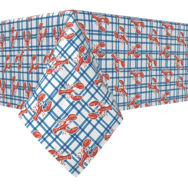 Rectangular Tablecloth, 100% Cotton, 60x120 , Lobster Picnic Check