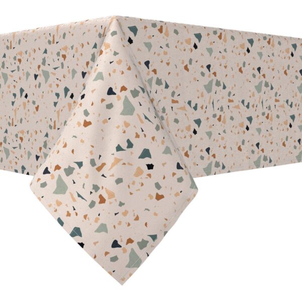 Rectangular Tablecloth, 100% Cotton, 52x120 , Pink Terrazzo