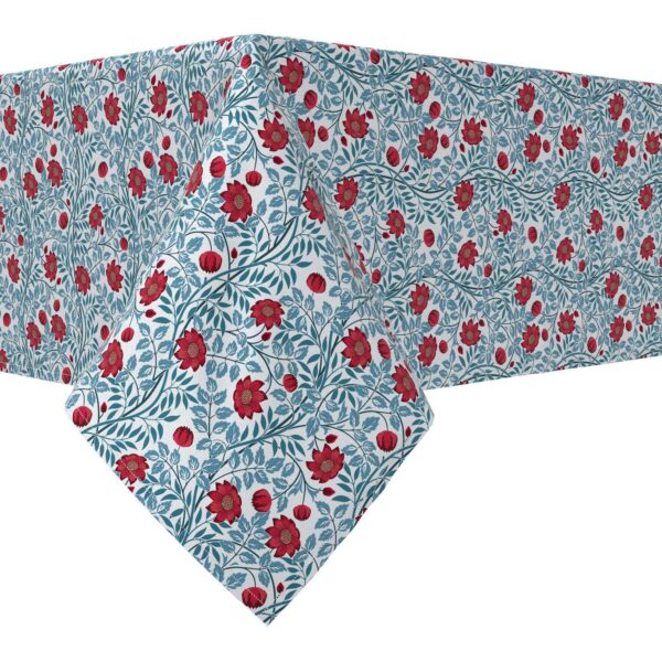 Rectangular Tablecloth, 100% Cotton, 52x120 , Floral 69