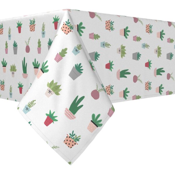 Rectangular Tablecloth, 100% Polyester, 60x84 , Cartoon Succulents