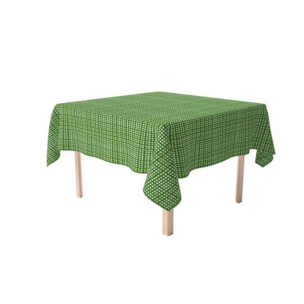 Rectangular Tablecloth, 100% Polyester, 60x120 , Bam boo Green Grid Fence