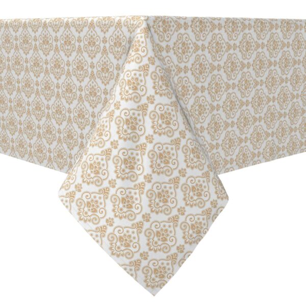 Rectangular Tablecloth, 100% Cotton, Elegant Golden Design