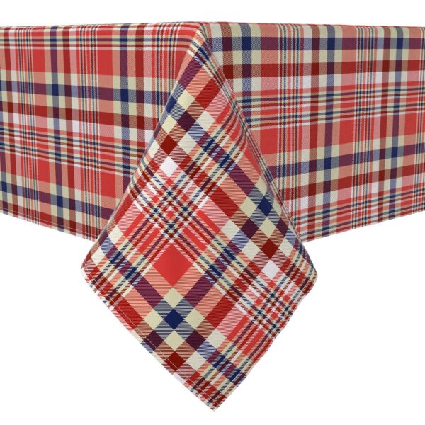 Rectangular Tablecloth, 100% Cotton, Plaid 15