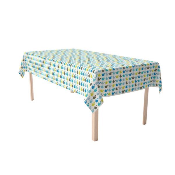 Rectangular Tablecloth, 100% Cotton, 60x120 , Happy Whales