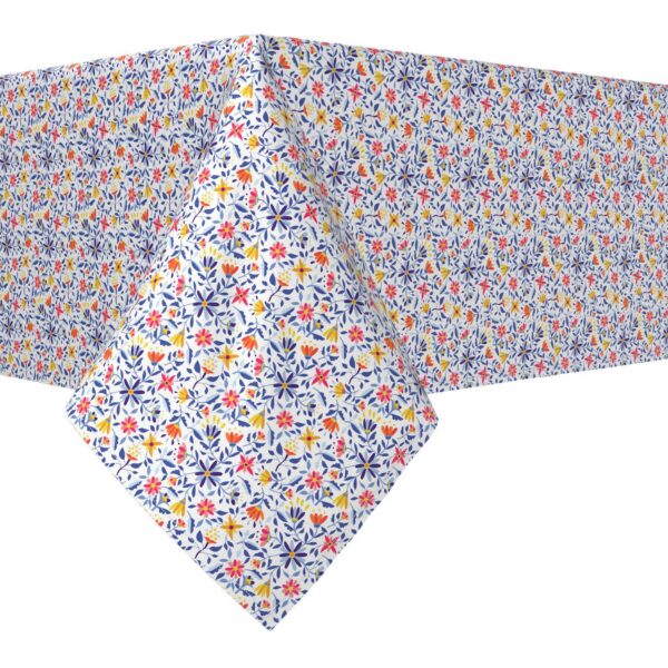 Rectangular Tablecloth, 100% Cotton, 52x84 , Retro Garden