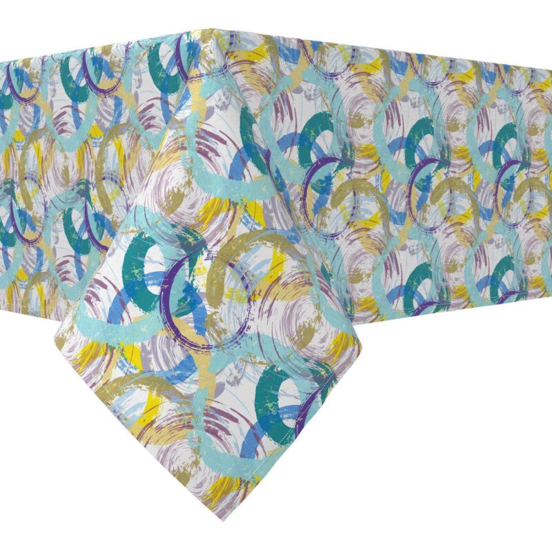 Rectangular Tablecloth, 100% Cotton, 60x104 , Floral 190