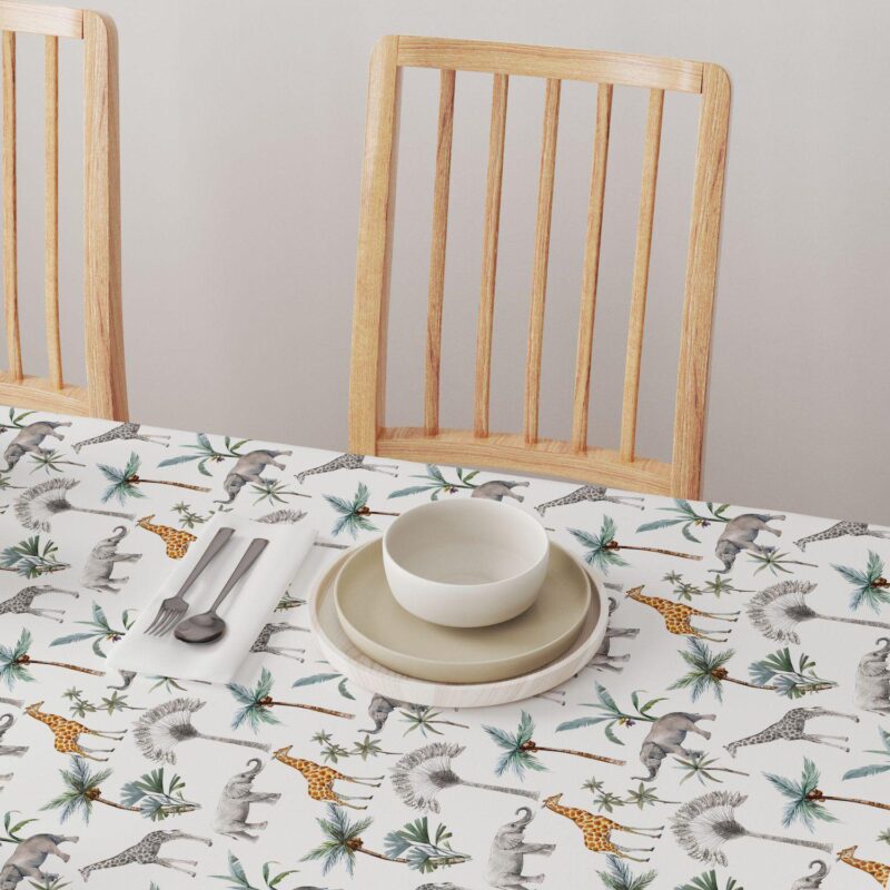 Rectangular Tablecloth, 100% Cotton, 52x120 , Tropical Jungle - Image 4